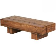 Table basse en bois massif de Sheesham Apolo 192, Couleur : Sheesham - Dimensions : 30 x 45 x 120 cm (H x L x P), Fait main chaque pièce est unique