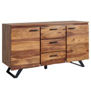 Buffet, couleur sheesham, massif partiel - Dimensions : 82 x 145 x 45 cm (H x L x P)