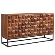 Buffet, couleur sheesham, massif partiel - Dimensions : 81 x 145 x 45 cm (H x L x P)