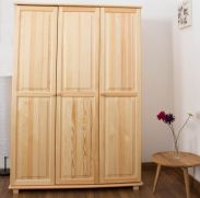 Armoire en bois de pin massif, naturel 016 - Dimensions 190 x 133 x 60 cm (H x L x P)