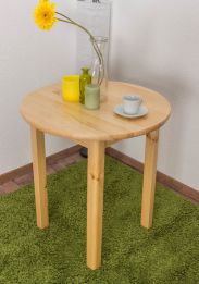 Table en bois de pin massif naturel 003 (ronde) - diamètre 70 cm