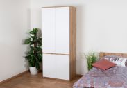 Chambre des jeunes - armoire à portes battantes / armoire Alard 01, couleur : chêne / blanc - Dimensions : 195 x 80 x 52 cm (H x L x P)