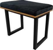 Tabouret Slatina 42, Couleur : Chêne / Noir, massif partiel - Dimensions : 40 x 50 x 35 cm (H x L x P)