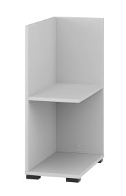 Étagère pour bureau Toivala, Couleur : Gris clair - Dimensions : 73 x 27 x 46 cm (h x l x p), avec 2 compartiments