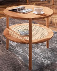 Table basse Wellsford 51 en bois de hêtre massif huilé - Dimensions : 50 x 50 x 50 cm (L x P x H)