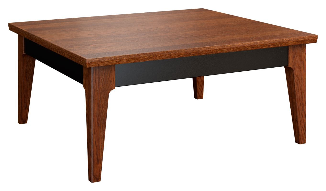 Table basse "Lopar" 23, couleur : noyer / noir, partiellement massif - Dimensions : 41 x 90 x 90 cm (H x L x P)