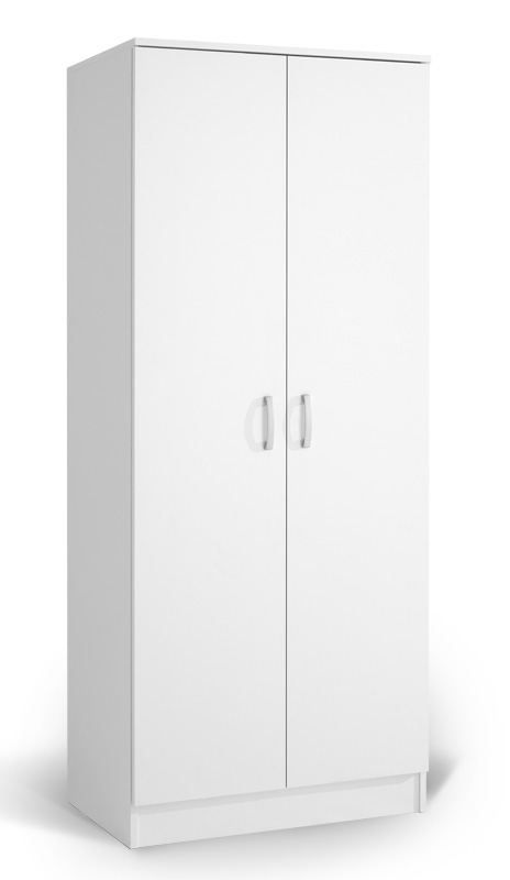 Armoire à portes battantes / armoire Sidonia 03, couleur : blanc - 200 x 82 x 53 cm (H x L x P)