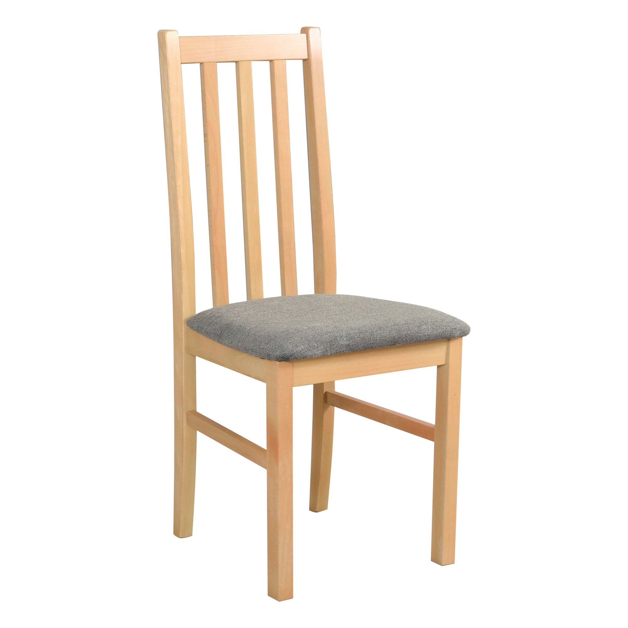 Chaise SIGULDA avec aspect chêne brun rembourré, corps en hêtre massif, hauteur d'assise de 47 cm, matériaux de qualité, rembourrage en mousse T-25