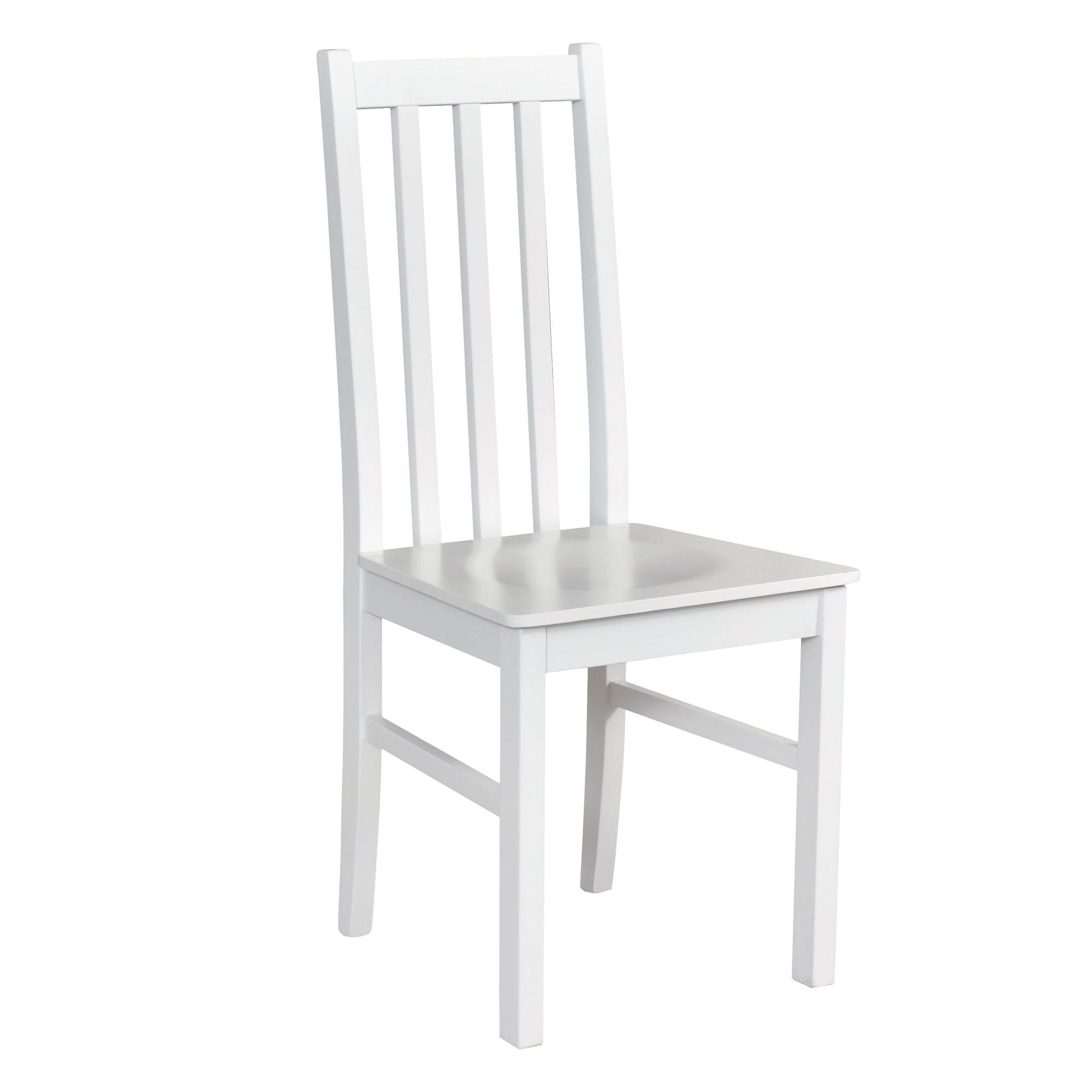 Chaise de salle à manger blanche en bois Haynasch de style classique, bois de hêtre teinté, durable, matériau de haute qualité, résistant, hauteur d'assise de 45 cm