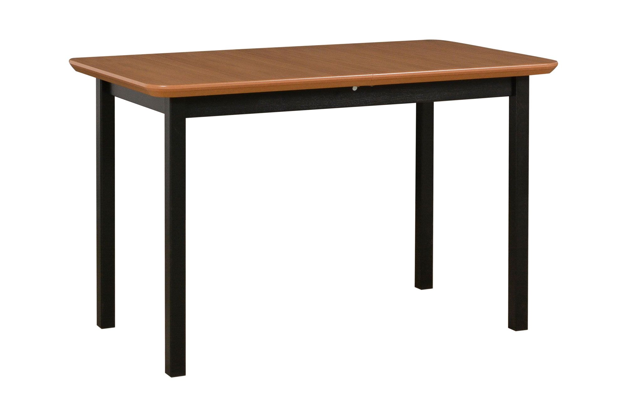 Table de salle à manger LAURIS en noir/chêne, dimensions 70 x 120/150 cm (l x p), hauteur du plateau de table de 32 mm, pieds en bois stables, plateau de table plaqué, robuste