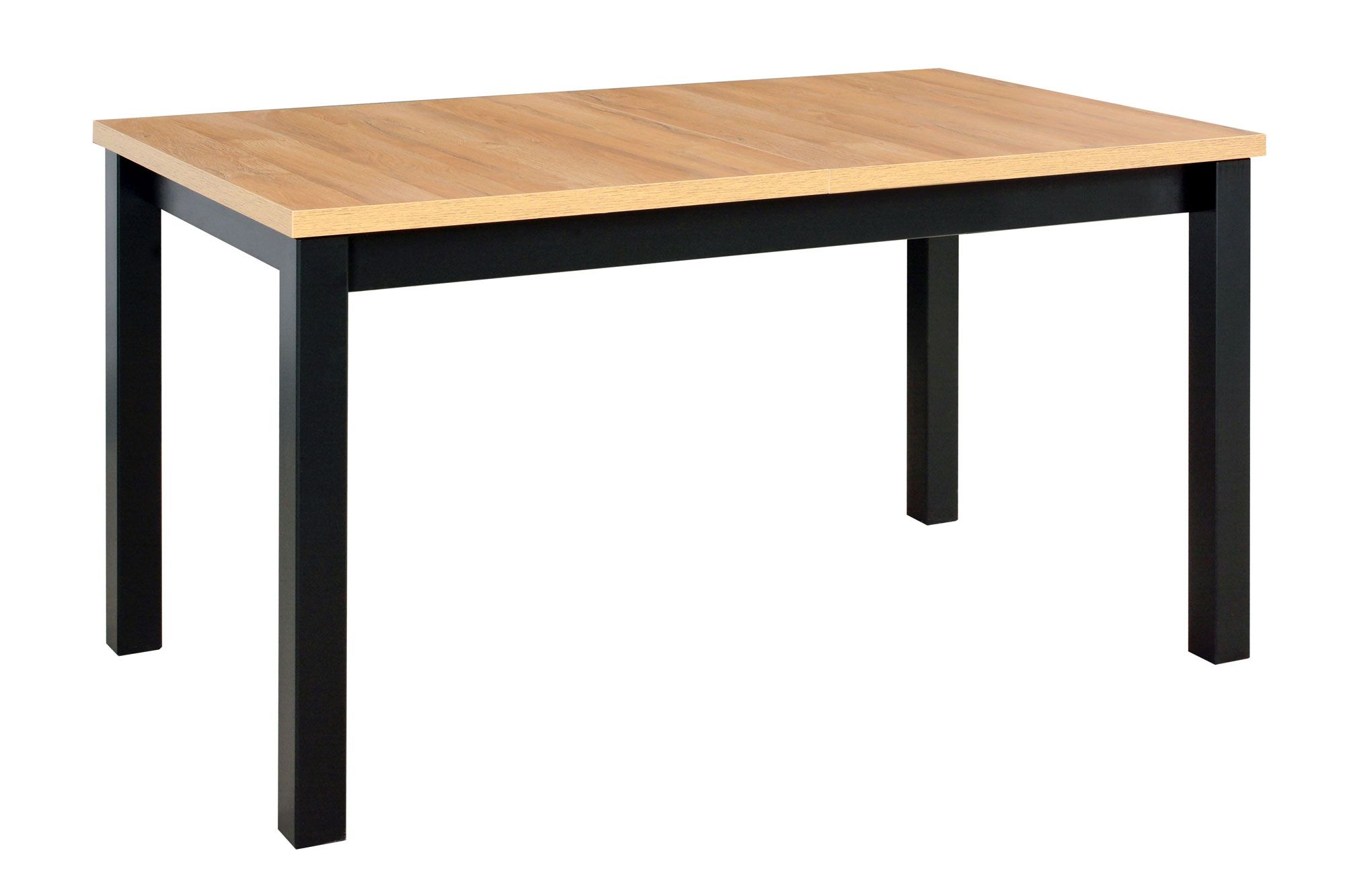 Table de salle à manger SMEITA en noir/chêne, dimensions 80 x 140/180 (l x p), hauteur du plateau de table de 32 mm, pieds en bois robustes, surface laminée