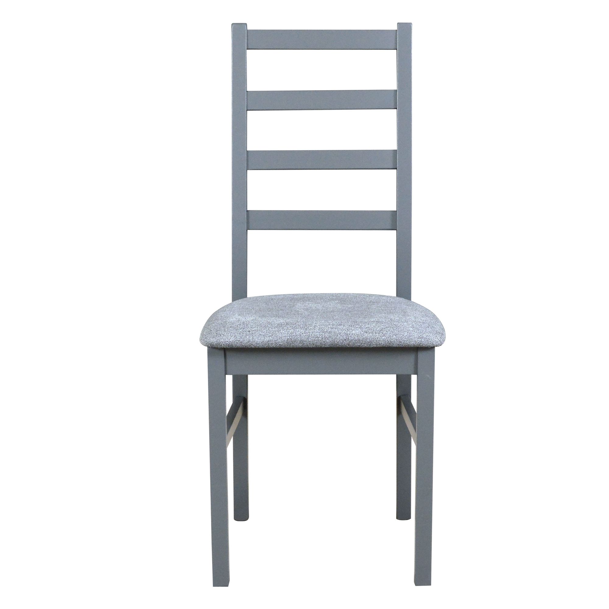 Chaise Koknese avec assise rembourrée, bois de hêtre massif en graphite, revêtement gris clair, rembourrage en mousse T-25, aspect moderne, bois durable