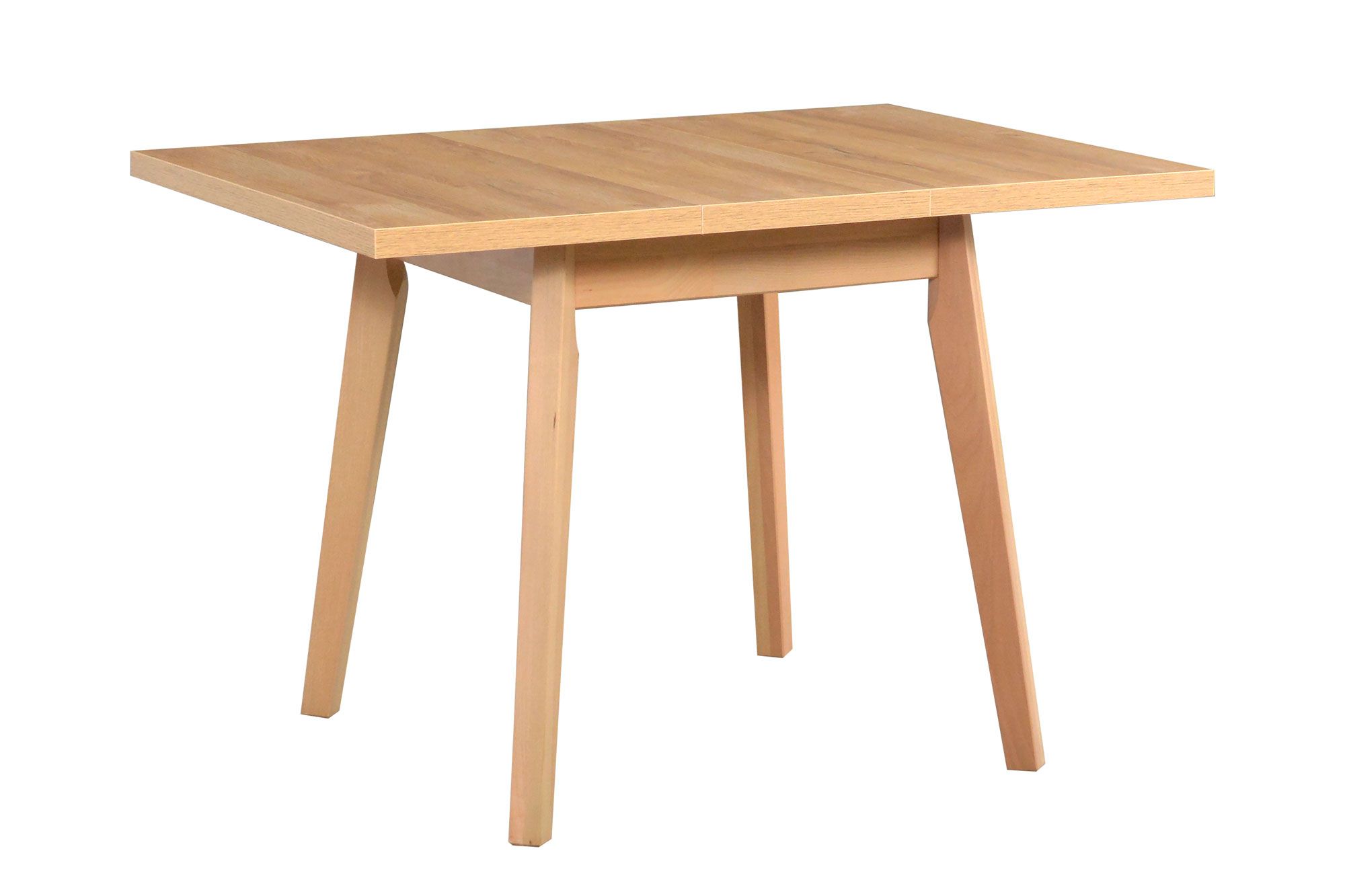 Table de salle à manger extensible UGIS en chêne, dimensions 80 x 80/110 (l x p), hauteur du plateau de table de 32 mm, plateau en stratifié résistant aux rayures, pieds en bois