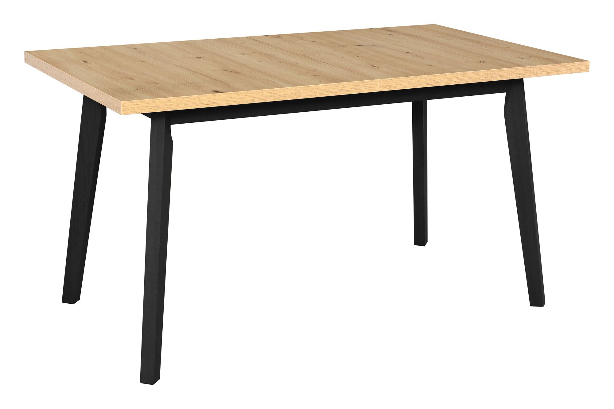 Table de salle à manger ARONS en noir/chêne, dimensions 80 x 140/180 cm (l x p), épaisseur du plateau de table de 32 mm, plateau de table plaqué, facile à combiner, pieds en bois