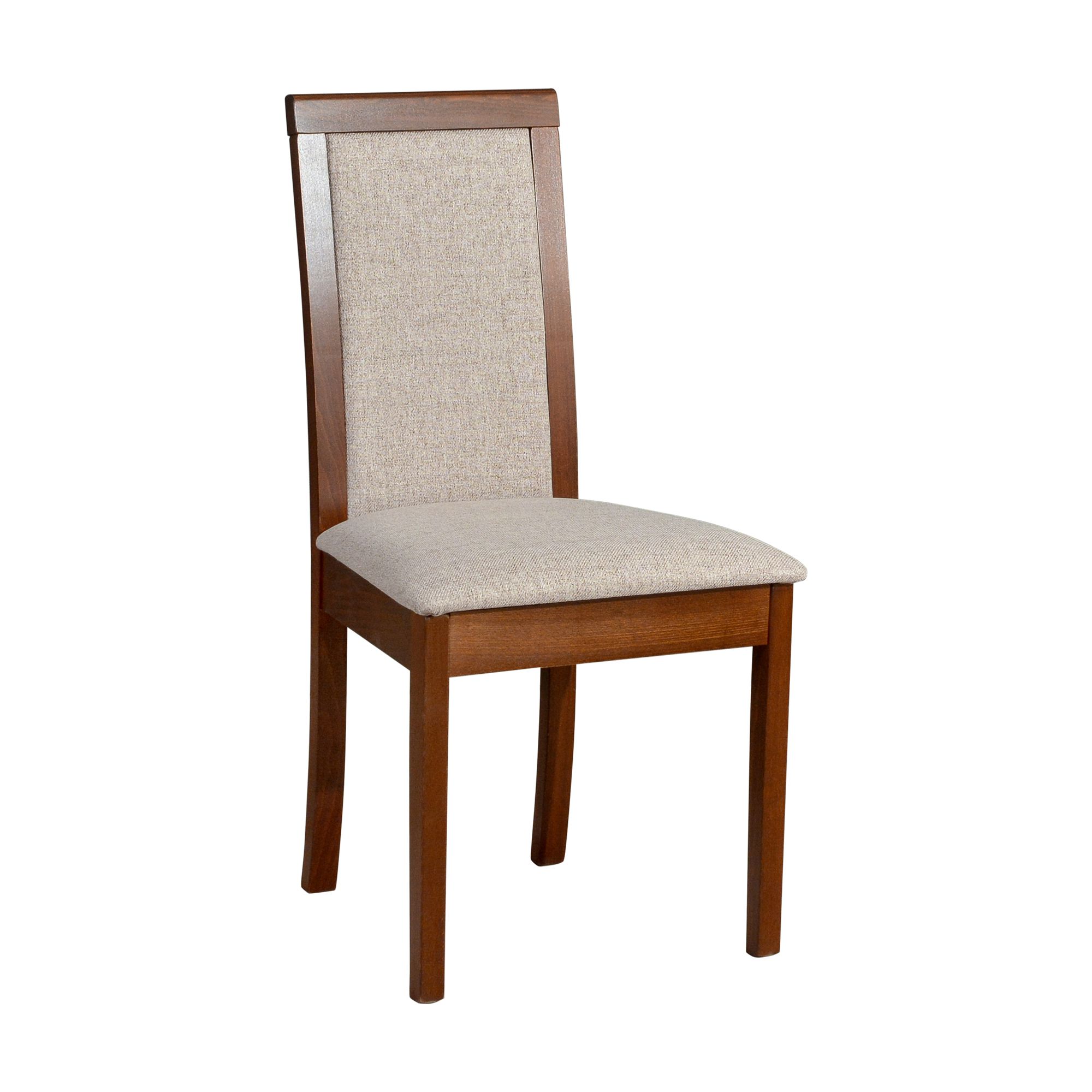 Chaise de salle à manger Oideum couleur chêne, rembourrage beige, coussin en mousse T-25, bois de hêtre massif, aspect classique, grand confort, bois robuste