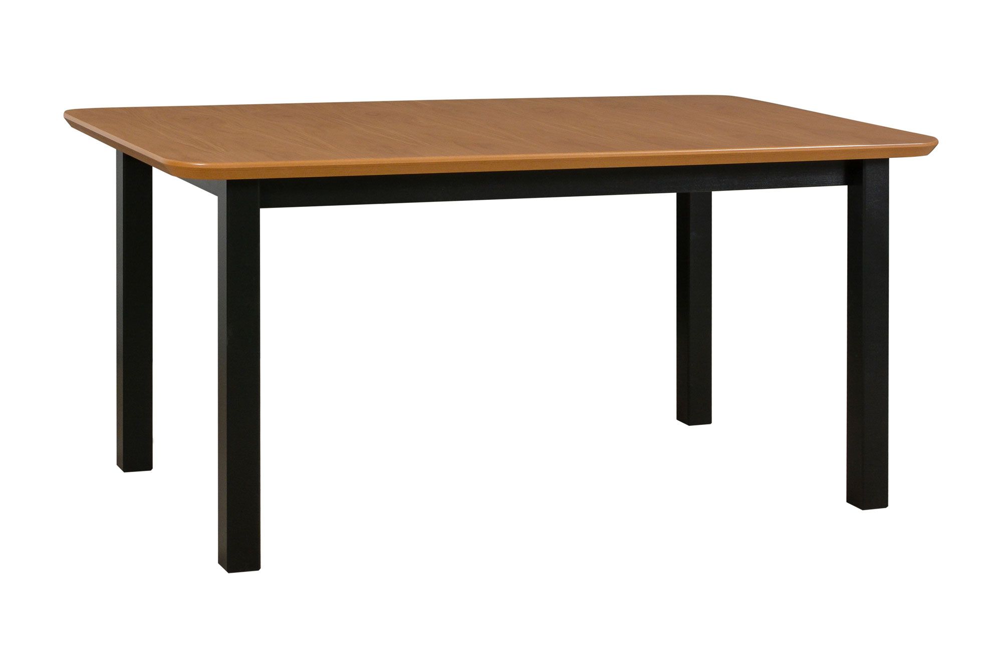 Table de salle à manger SARMIT en noir/chêne, dimensions 80 x 140/180 cm (l x p), hauteur du plateau de table de 32 mm, surface plaquée, belles veinures