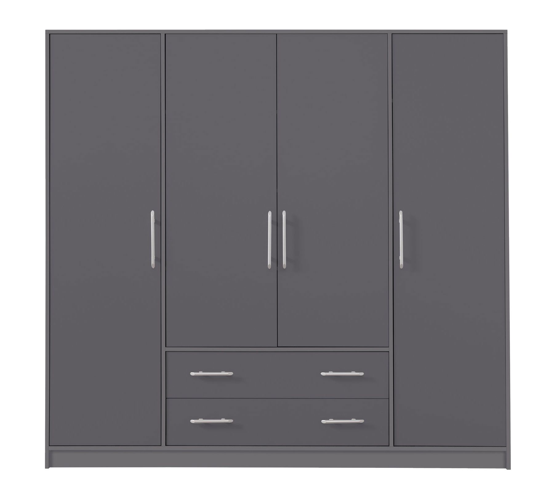 Armoire grand format avec grand espace de rangement Hannut 35, Couleur : Anthracite - dimensions : 190 x 200 x 56 cm (h x l x p)