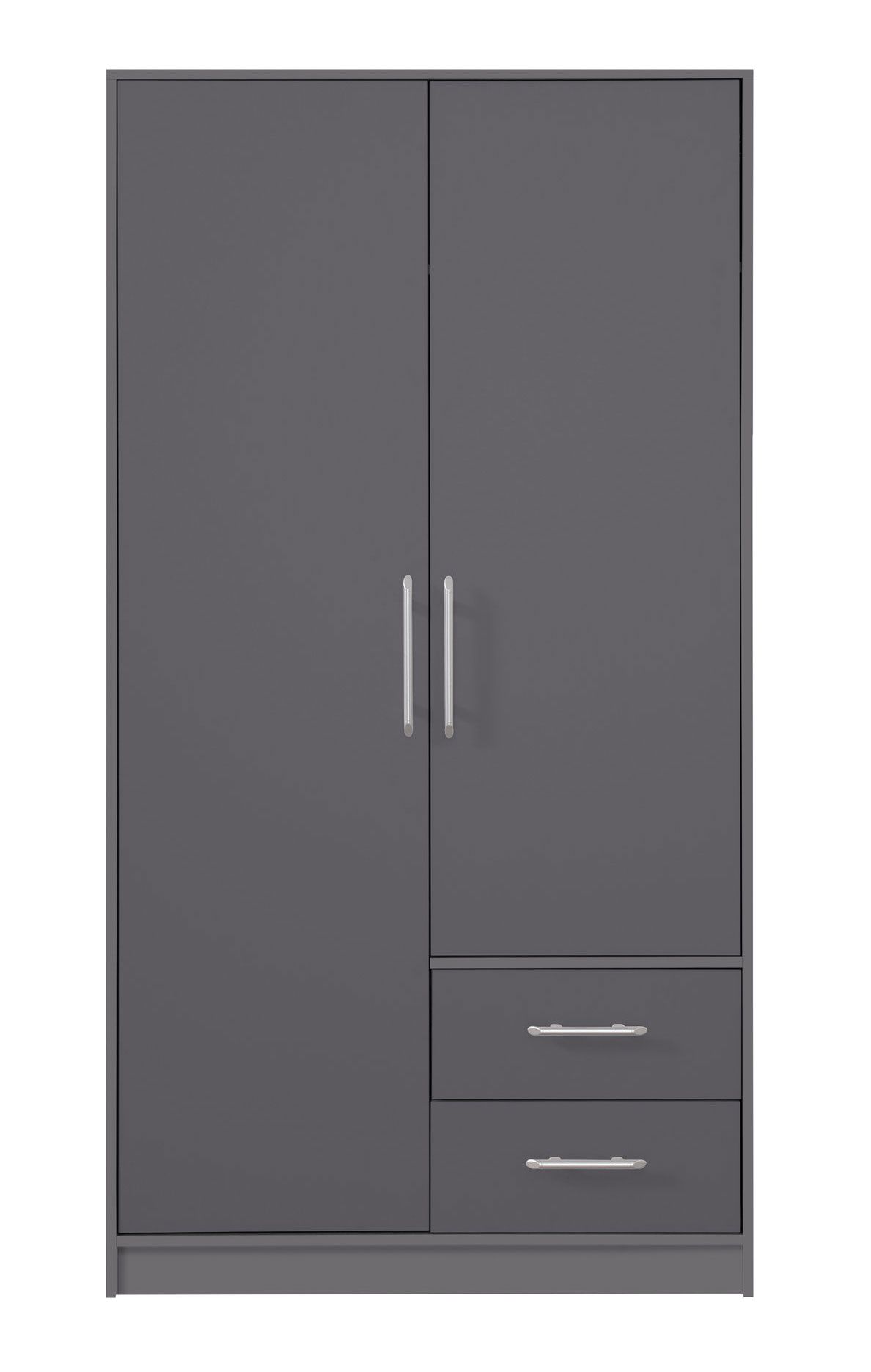 Armoire étroite Hannut 39, Couleur : Anthracite - dimensions : 190 x 100 x 56 cm (h x l x p)