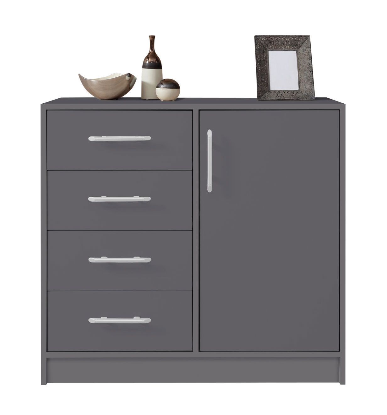 Commode étroite Hannut 49, Couleur : Anthracite - Dimensions : 84 x 90 x 40 cm (H x L x P)