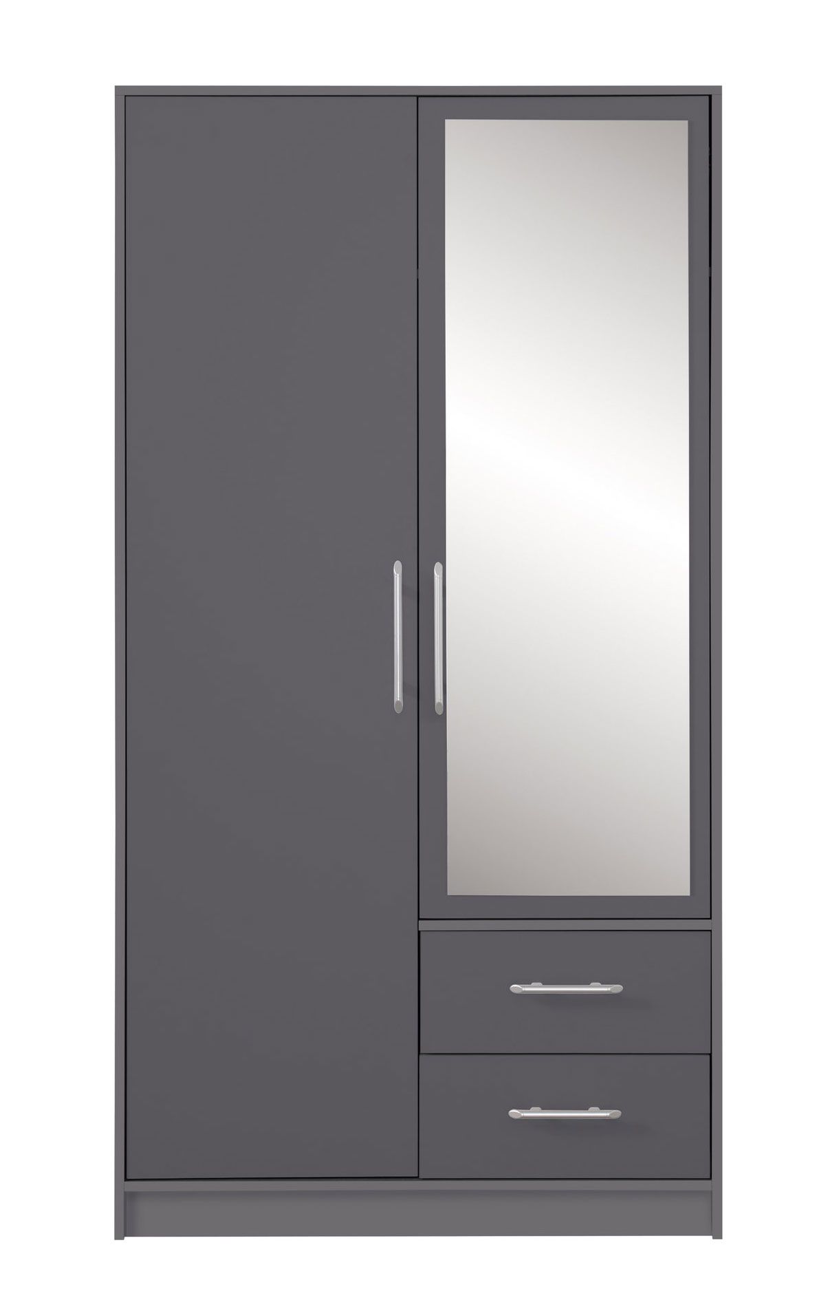 Armoire au design épuré Hannut 40, Couleur : Anthracite - dimensions : 190 x 100 x 56 cm (h x l x p)