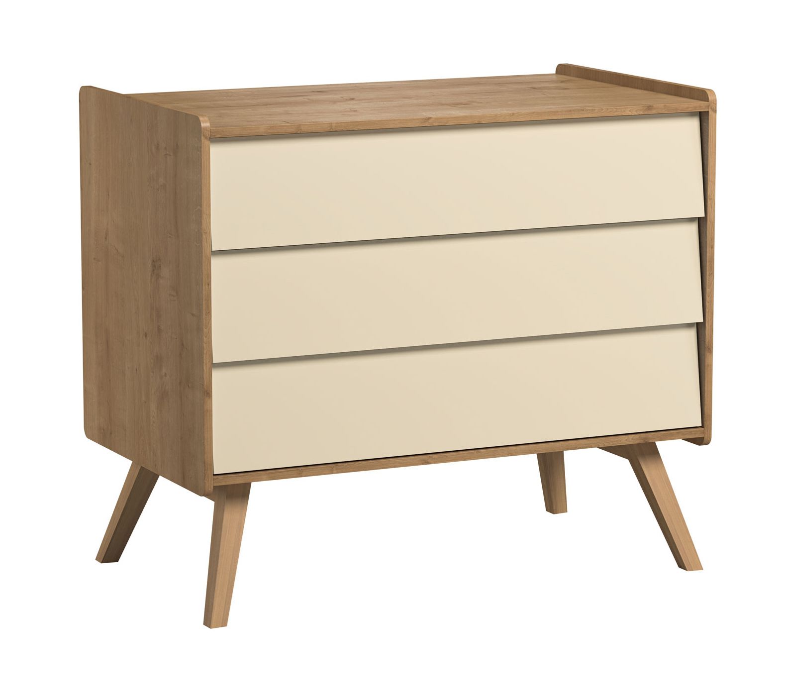 Commode Jorinde 08, couleur : chêne / jaune - Dimensions : 90 x 100 x 59 cm (h x l x p)