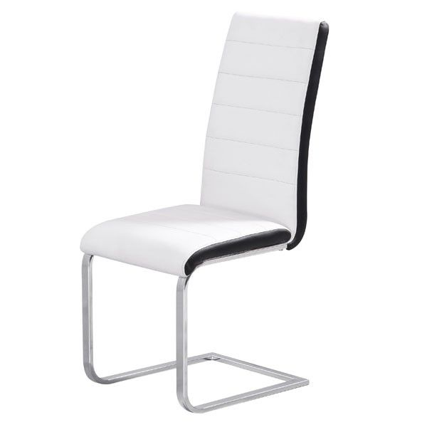 Chaise Maridi 28, couleur : blanc / noir - Dimensions : 105 x 43 x 45 cm (H x L x P)