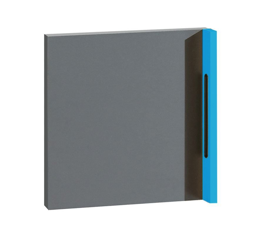 Porte Jakob, Couleur : Anthracite / Turquoise - 37 x 37 x 6 cm (H x L x P)