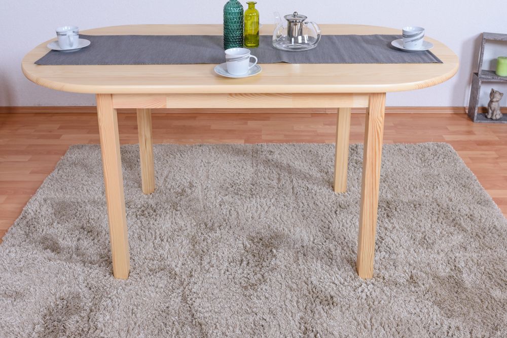 Table en bois de pin massif naturel Junco 232B (ronde) - 150 x 75 cm (L x P)