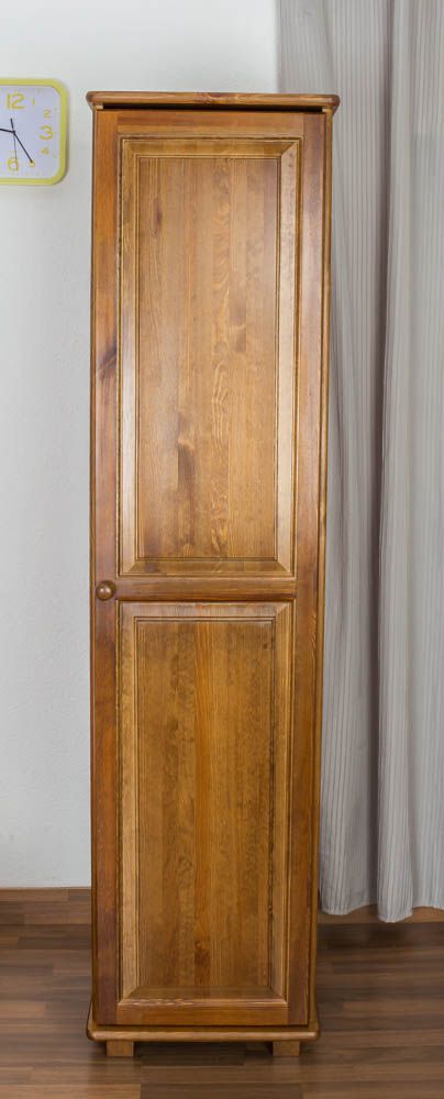 Armoire en bois de pin massif, couleur chêne 003 - Dimensions 190 x 47 x 60 cm (h x l x p)