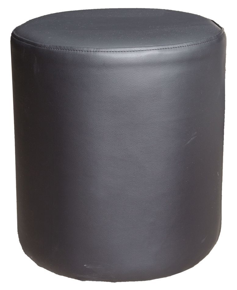 Tabouret / Pouf Bassila 02, couleur : noir - Dimensions : 40 x 38 x 38 cm (h x l x p)