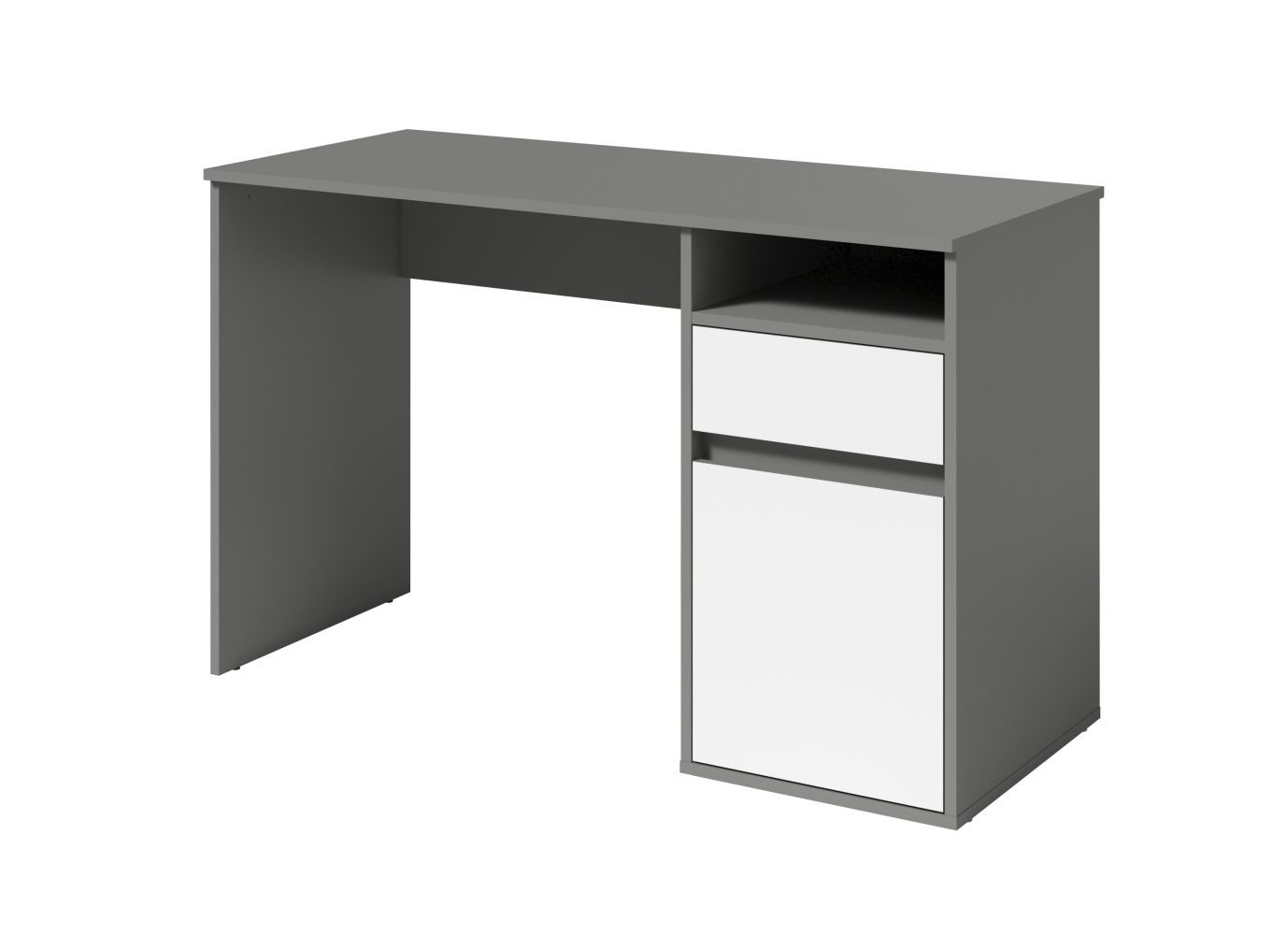 Bureau Korinth 01, Couleur : Gris / Blanc - Dimensions : 76 x 120 x 53 cm (H x L x P)