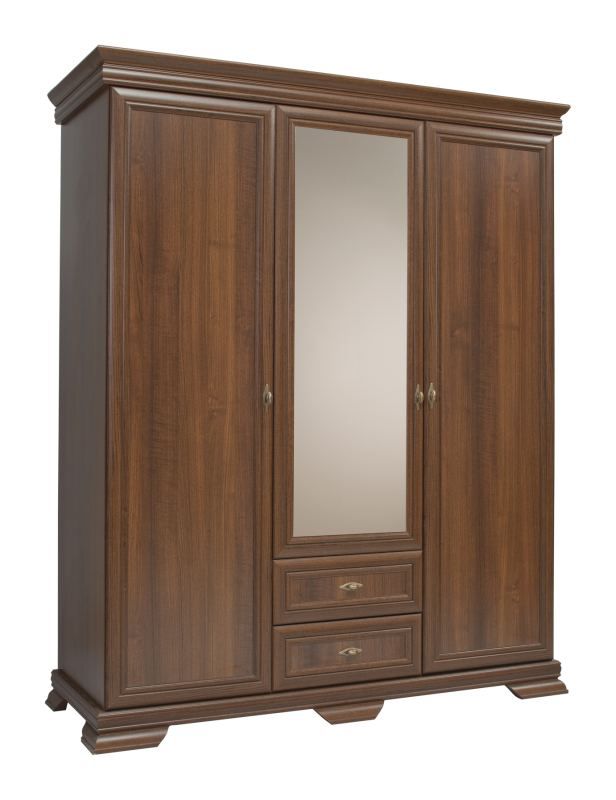 Armoire à portes battantes / armoire Sentis 24, couleur : brun foncé - 193 x 158 x 62 cm (H x L x P)