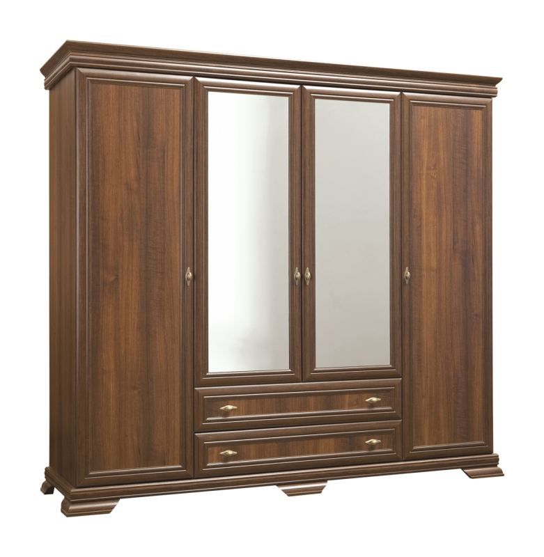 Armoire à portes battantes / armoire Sentis 25, couleur : brun foncé - 211 x 208 x 62 cm (H x L x P)