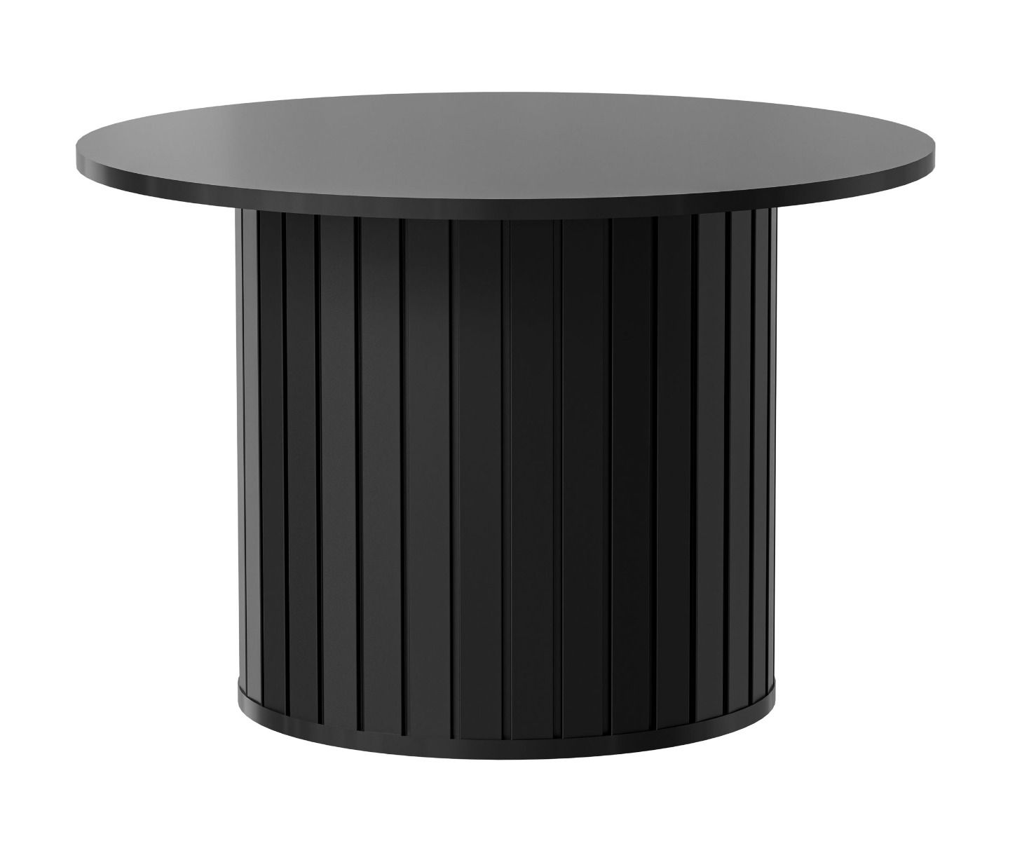 Table d'appoint / table basse Annelin 15 ronde, en noir, avec moulures décoratives stylées, 70 x 70 cm, peut également être utilisée comme table basse ou table de chevet