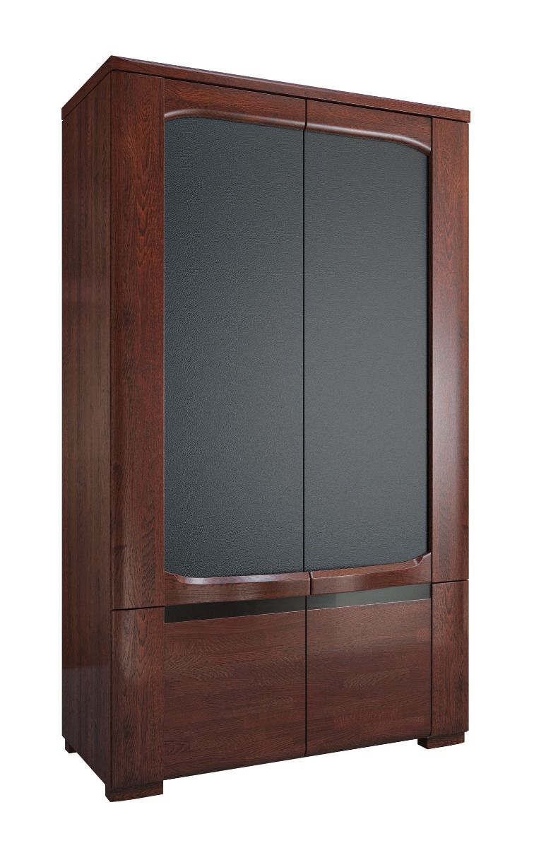 Armoire avec une tringle à vêtements Krasno 31, chêne massif, cinq étagères en bois, dimensions : 210 x 120 x 62 cm, fonction push-to-open, finition de haute qualité