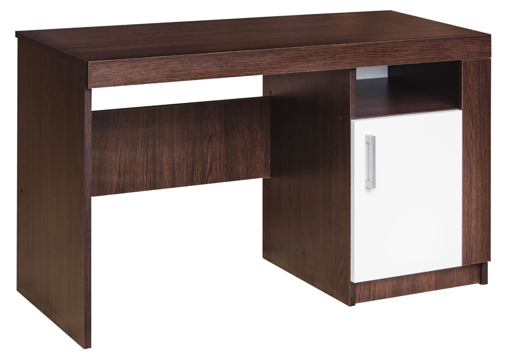 Bureau Ezeiza 01, Couleur : Wengé / Blanc - 75 x 120 x 53 cm (h x l x p)