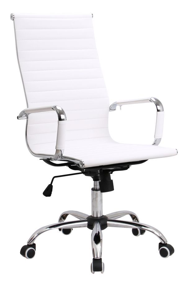 Fauteuil pivotant Tamest 76, couleur : blanc - Dimensions : 106 - 116 x 54 x 62 cm (H x L x P)