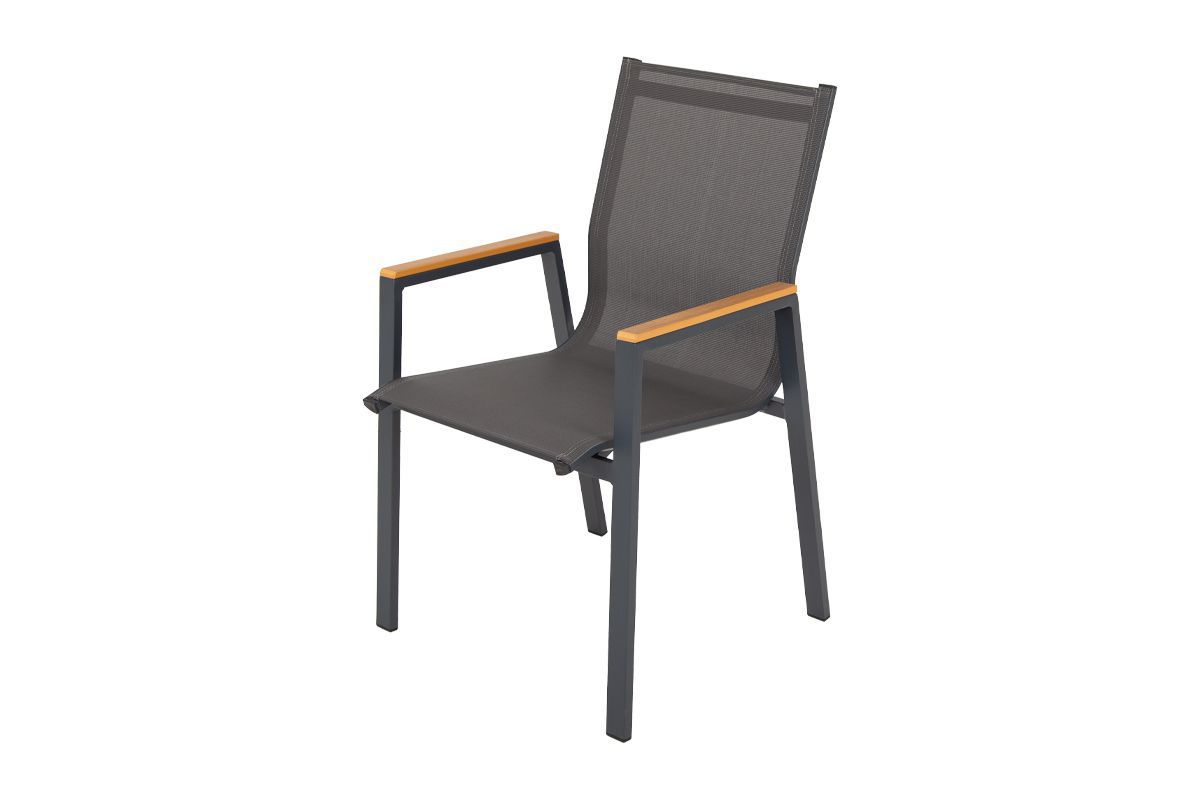 Fauteuil de jardin Turin en aluminium - Couleur : Anthracite, largeur : 680 mm, profondeur : 560 mm, hauteur : 920 mm, hauteur d'assise : 430 mm