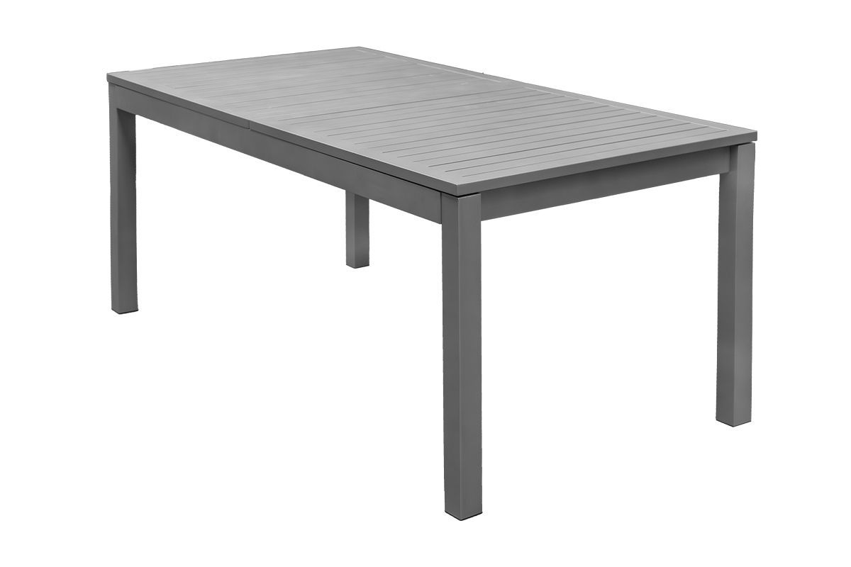 Table de jardin Turin en aluminium - Couleur : aluminium gris, longueur : 2400 / 1800 mm, largeur : 900 mm, hauteur : 760 mm