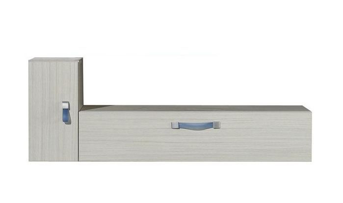 Chambre d'enfant - Armoire murale "Felipe" 11, Couleur : Blanc - Dimensions : 36 x 100 x 30 cm (H x L x P)