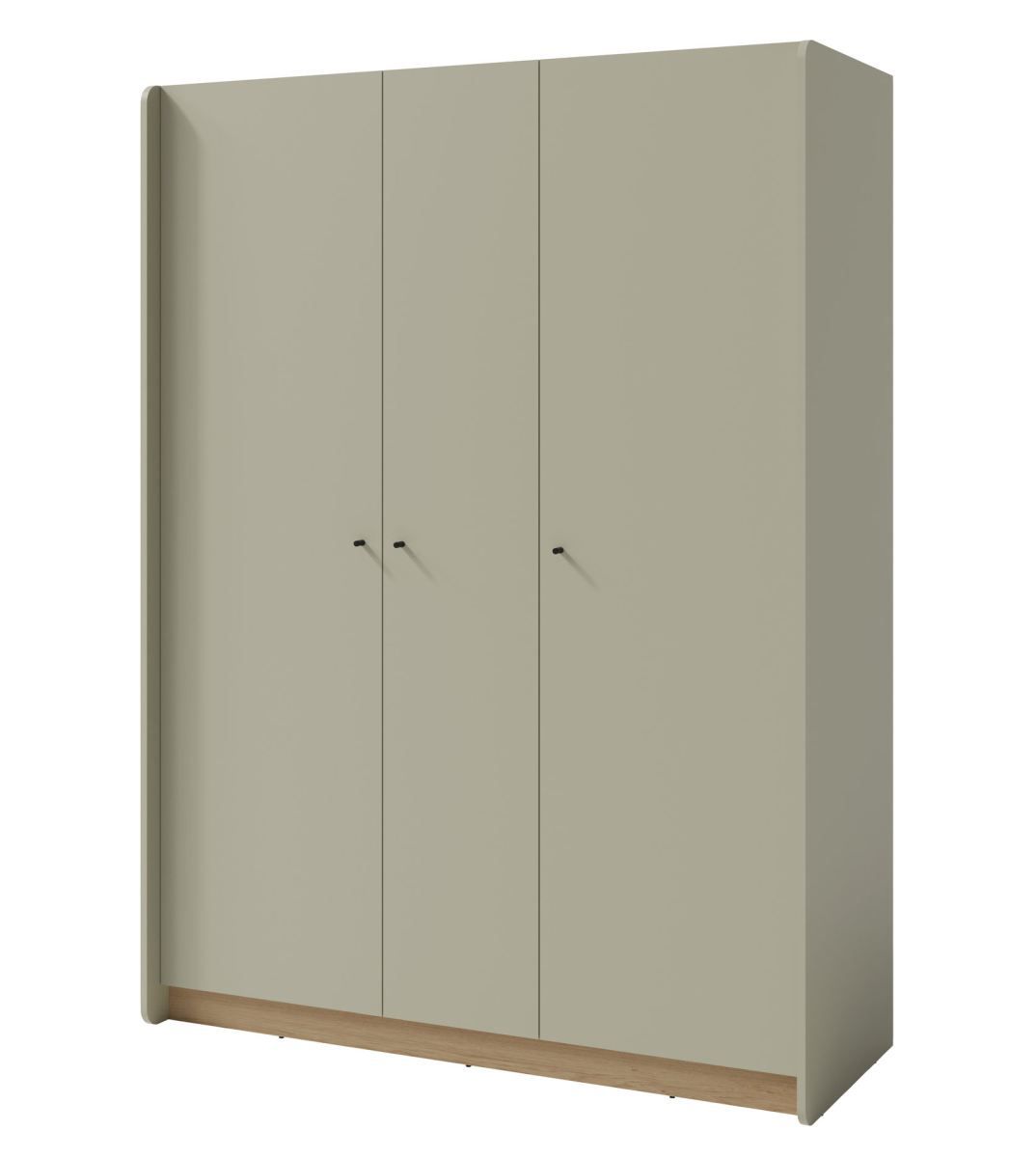 Armoire moderne Sampont 01, vert menthe / chêne foncé, 195 x 145 x 52 cm, avec 12 compartiments et 1 tringle à vêtements, chants ABS, robuste et durable