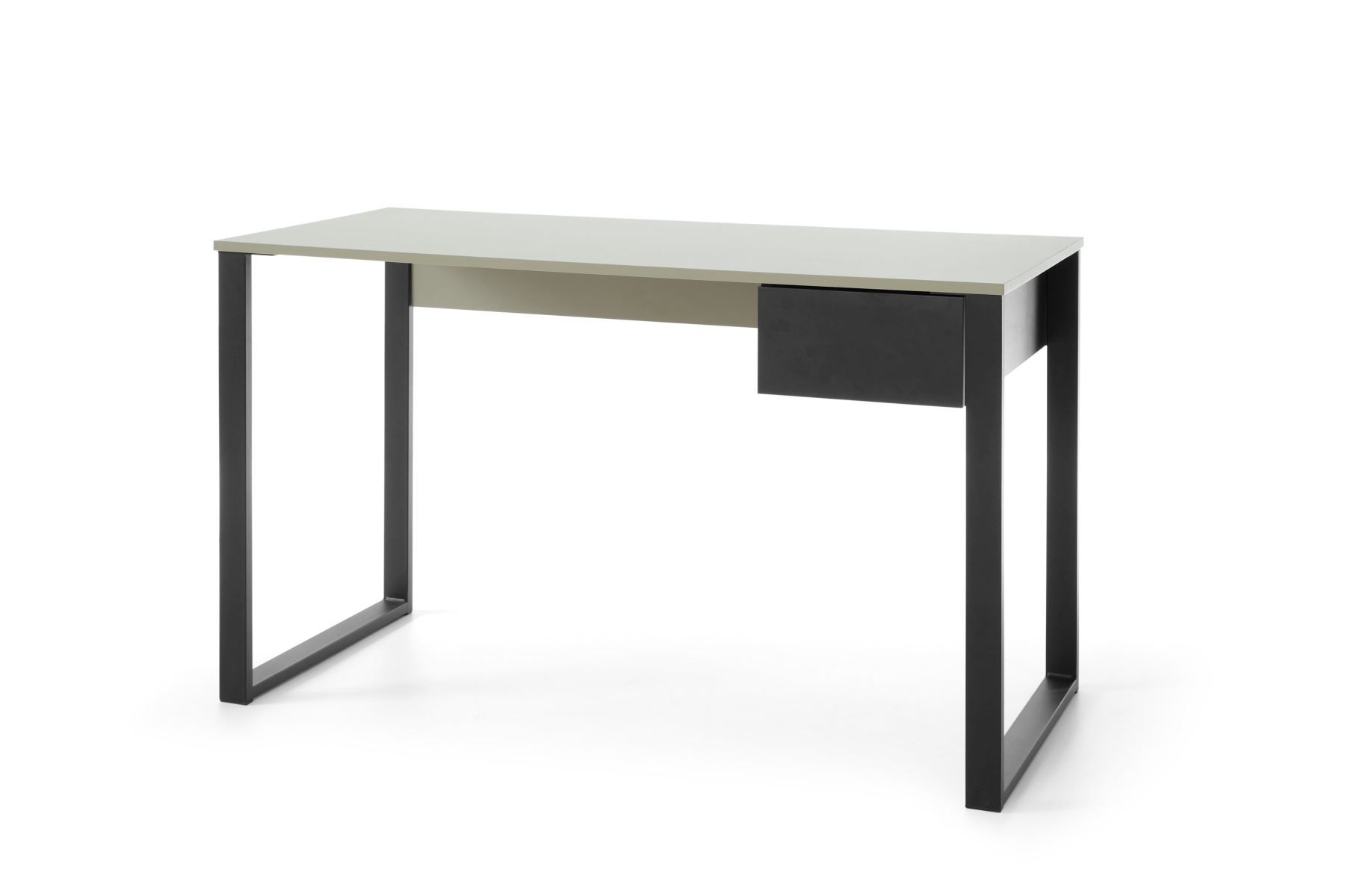 Bureau Authie 09, Vert menthe / Noir, 75 x 125 x 56 cm, avec 1 tiroir pratique, chants ABS, beaucoup de surface de rangement, montage simple et rapide