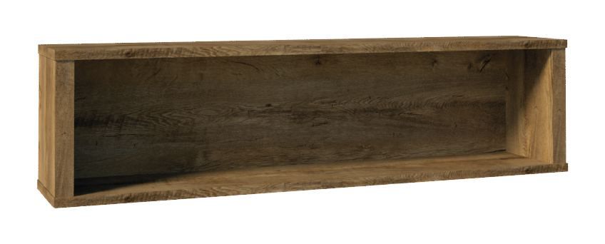 Étagère suspendue / étagère murale Selun 17, couleur : chêne brun foncé - 32 x 130 x 25 cm (h x l x p)