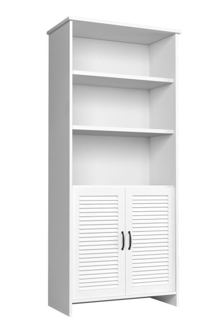 Étagère Badus 10, couleur : blanc - 201 x 89 x 44 cm (h x l x p)