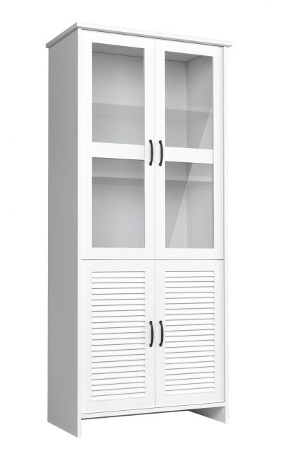 Vitrine Badus 11, couleur : blanc - 201 x 89 x 44 cm (h x l x p)