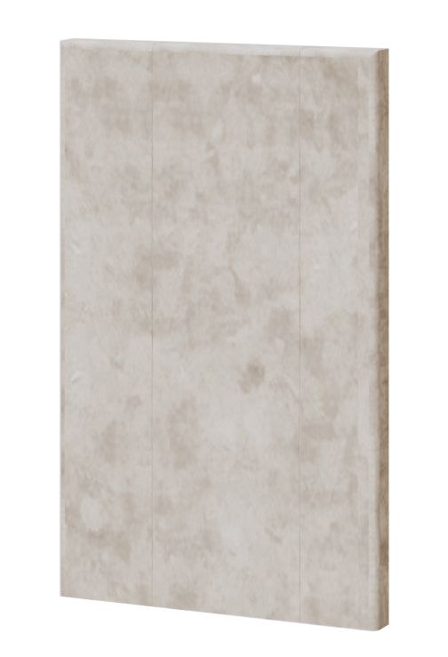 Panneau mural pour lit double Papauta droite, Couleur : Gris - Dimensions : 105 x 65 x 7 cm (H x L x P)