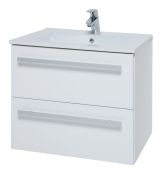 Meuble lavabo Bidar 37, couleur : blanc brillant - 50 x 62 x 45 cm (H x L x P)