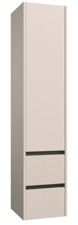 Salle de bains - Armoire haute Malegaon 41, Couleur : Beige - Dimensions : 160 x 35 x 35 cm (H x L x P)