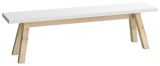 Banc Minnea 36, couleur : blanc / chêne - Dimensions : 46 x 170 x 36 cm (h x l x p)