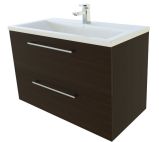 Meuble lavabo Nadiad 26, couleur : chêne noir - 50 x 81 x 39 cm (H x L x P)